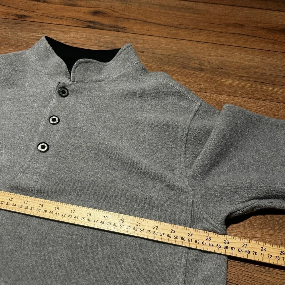 Straight Down Grey Fleece Henley Pullover Mens XXXL Made in USA